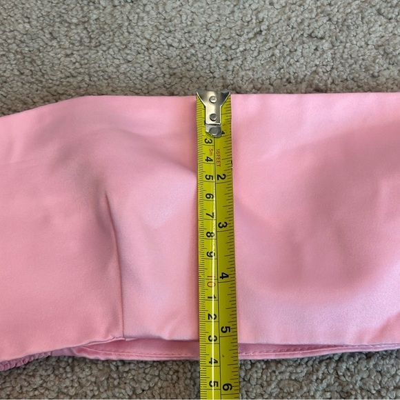 Zara light pink satin effect bandeau strapless crop top Sz L NWT - Picture 11 of 13